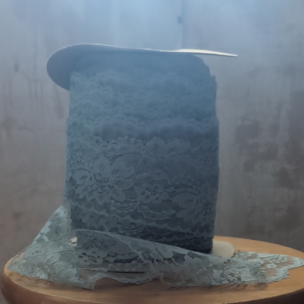 Elegant Blue Lace Trim